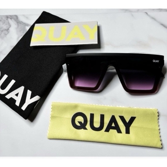 Quay Australia | Unisex "HINDSIGHT" Purple / Pink Lens Sunglasses Unisex NEW - Picture 3 of 11
